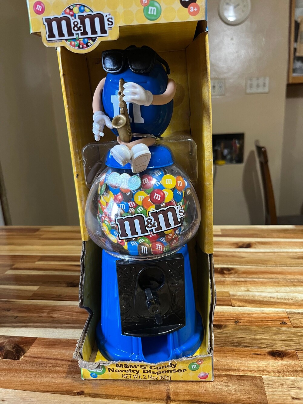 M&M's Candy Novelty Dispenser Blue Real Working Coin Bank